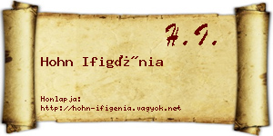 Hohn Ifigénia névjegykártya